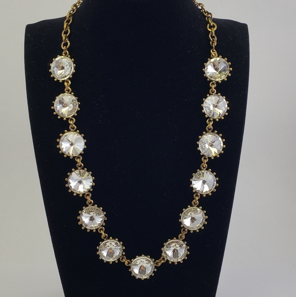 Rhinestone Statement Necklace Rivoli Rhinestones - Picture 7 of 8